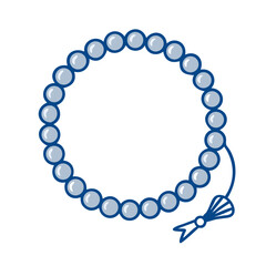 Obraz premium Outline Icon of Prayer Beads (Mala) in a Circle 
