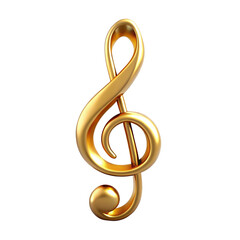 golden treble clef isolated