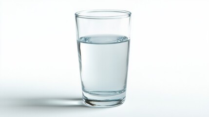 Glass of Water on White Background