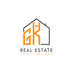 initial monogram logo for real estate With home shape creative design.
