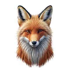 Fototapeta premium Red fox fur coat 3d art illustration transparent background isolated png stock