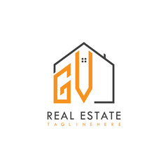 initial monogram logo for real estate With home shape creative design.
