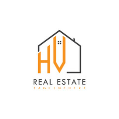 initial monogram logo for real estate With home shape creative design.
