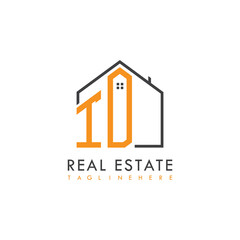 initial monogram logo for real estate With home shape creative design.
