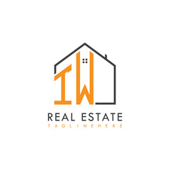 initial monogram logo for real estate With home shape creative design.
