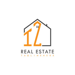 initial monogram logo for real estate With home shape creative design.
