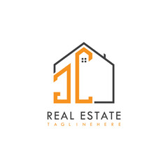 initial monogram logo for real estate With home shape creative design.
