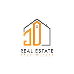 Fototapeta premium initial monogram logo for real estate With home shape creative design. 