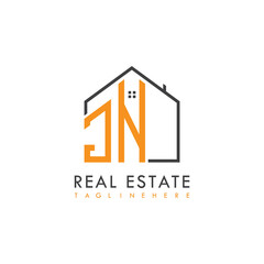initial monogram logo for real estate With home shape creative design.
