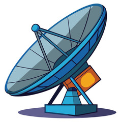 large-satellite-dish vactor image on-a-white-background