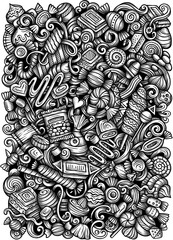 Candies graffiti doodle illustration