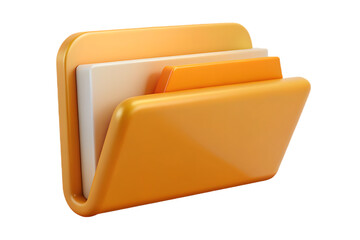 yellow folder isolated on white background