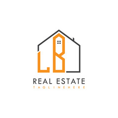 initial monogram logo for real estate With home shape creative design.
