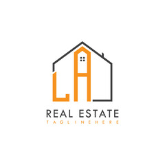 initial monogram logo for real estate With home shape creative design.
