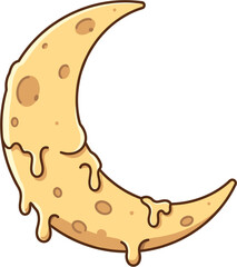 Moon's Dreamy Delight: A whimsical crescent moon with a unique texture, exuding a sense of softness and whimsy. It brings forth feelings of comfort and childlike imagination.