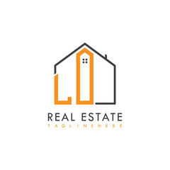 initial monogram logo for real estate With home shape creative design.
