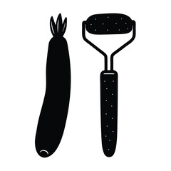 Vegetable Peeler Vector Illustration – Sharp Kitchen Tool for Easy Skin Removal