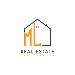 initial monogram logo for real estate With home shape creative design.
