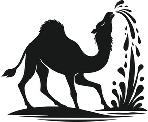 Black vector of a camel animal silhouette
