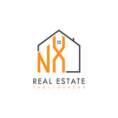 initial monogram logo for real estate With home shape creative design.

