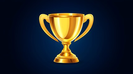 A gleaming golden trophy on a dark background.