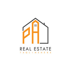initial monogram logo for real estate With home shape creative design.
