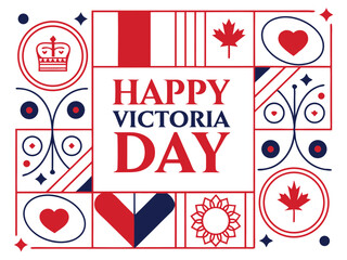 Festive Victoria Day Design with Canadian Flag and Icons
