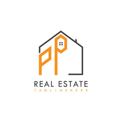 initial monogram logo for real estate With home shape creative design.
