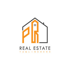 initial monogram logo for real estate With home shape creative design.
