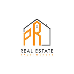 initial monogram logo for real estate With home shape creative design.

