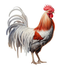 Fototapeta premium Majestic Rooster Art on transparent background