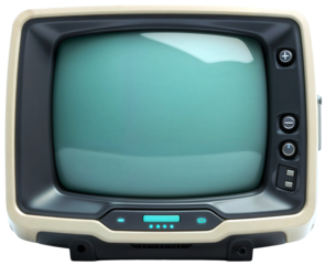 Retro-styled vintage television isolated on a transparent background
