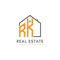 initial monogram logo for real estate With home shape creative design.
