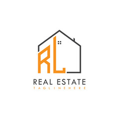 initial monogram logo for real estate With home shape creative design.
