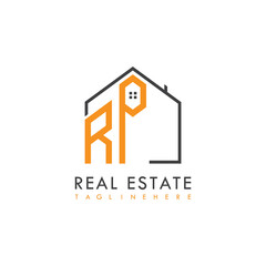 initial monogram logo for real estate With home shape creative design.

