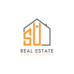 initial monogram logo for real estate With home shape creative design.

