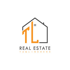 initial monogram logo for real estate With home shape creative design.
