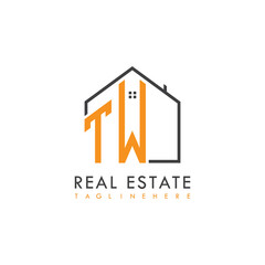 initial monogram logo for real estate With home shape creative design.
