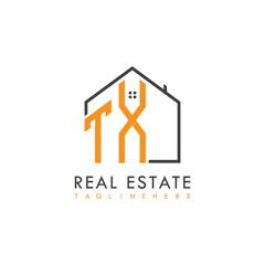 initial monogram logo for real estate With home shape creative design.
