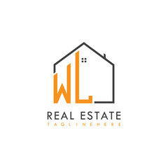 initial monogram logo for real estate With home shape creative design.

