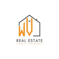 initial monogram logo for real estate With home shape creative design.
