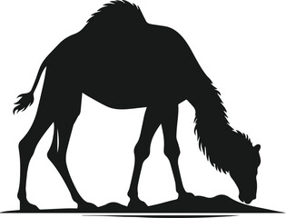 Black vector of a camel animal silhouette