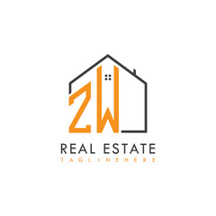 initial monogram logo for real estate With home shape creative design.
