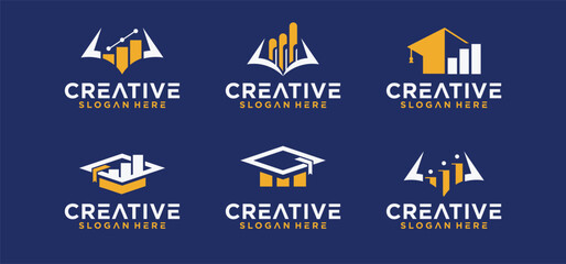Education financial logo design, education financial graphic concept logo.