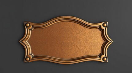 A Decorative Golden Frame Displayed Against a Dark Background