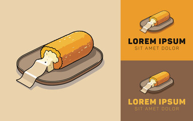 Minimalist Crispy Kroket Logo Food Icon Design