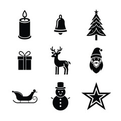 Xmas Vector Icon Set | Holiday Graphics & Clipart Pack