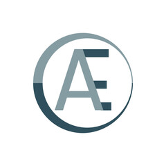 letter ae logo. simple typography letter logo template