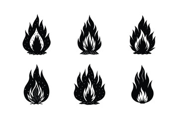 Fire Icon Set Vector - Flat and Modern Flame Illustrations