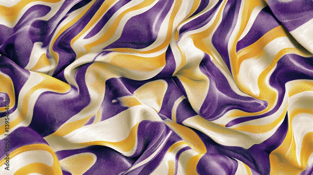 Poster a close up view of a swirling colorful fabric pattern